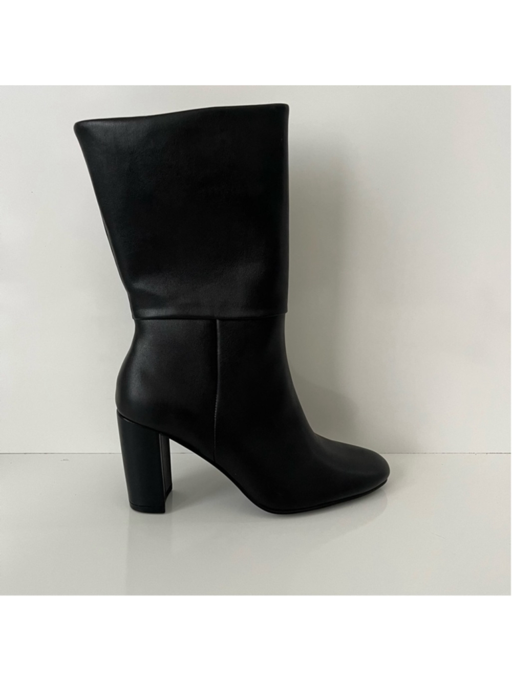 CHARLES by Charles David Billow Faux Leather Block Heel Boot Black 6.5 - Picture 15 of 15